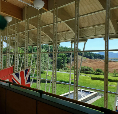 Clean glass exterior of an atrium or large modern entrance